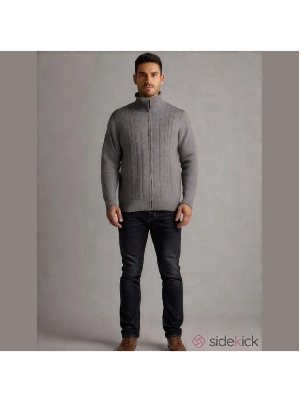 Oscar De La Renta Men’s Knit Sweater Grey Large